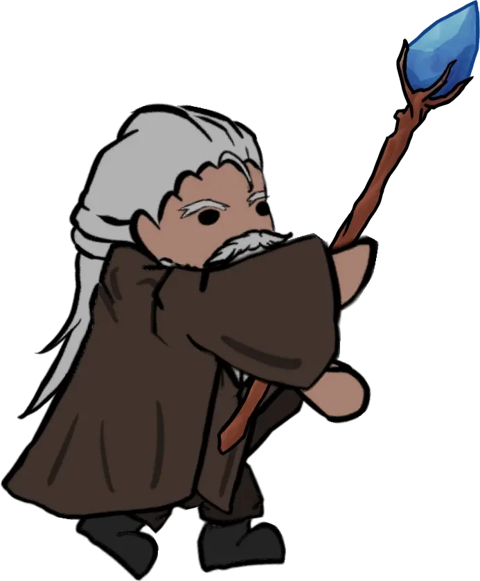 Vaja holding the crystal staff